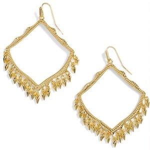 NWT Kendra Scott Lacy Drop Earrings - Yellow Gold - Moroccan, Geometric